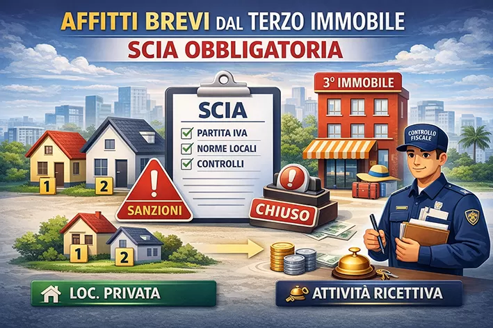 Affitti brevi: dal terzo immobile in locazione breve o turistica &egrave; necessaria la SCIA