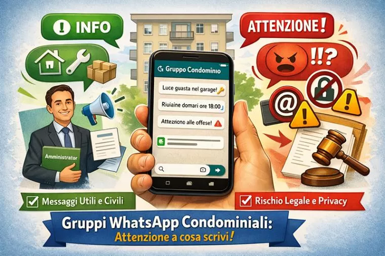 Gruppi WhatsApp condominiali: cosa si pu&ograve; scrivere, cosa no e quando il gruppo diventa un rischio