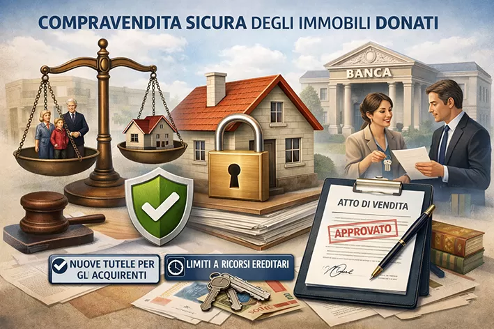 La riforma rende sicura la compravendita di immobili donati